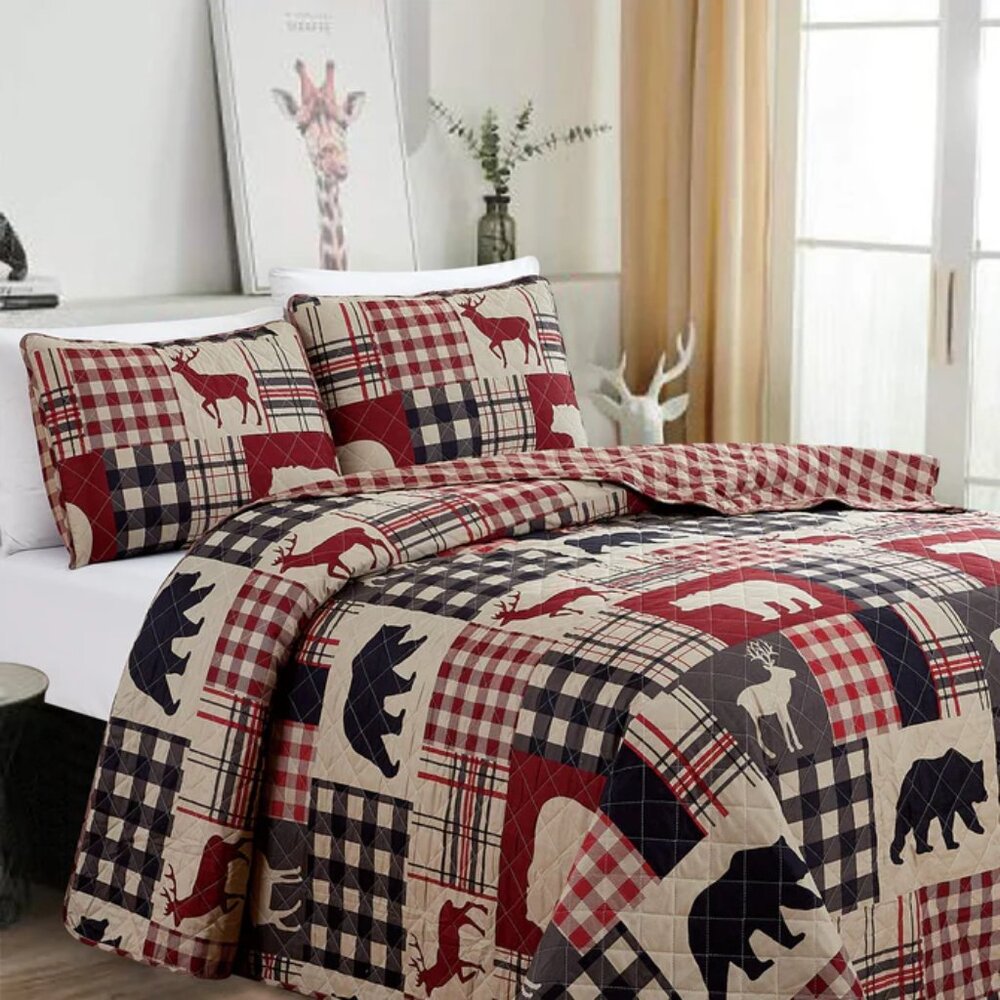 Redington Collection Moose Lodge Quilt Set | Twin | NWT | 2-Piece Reversible